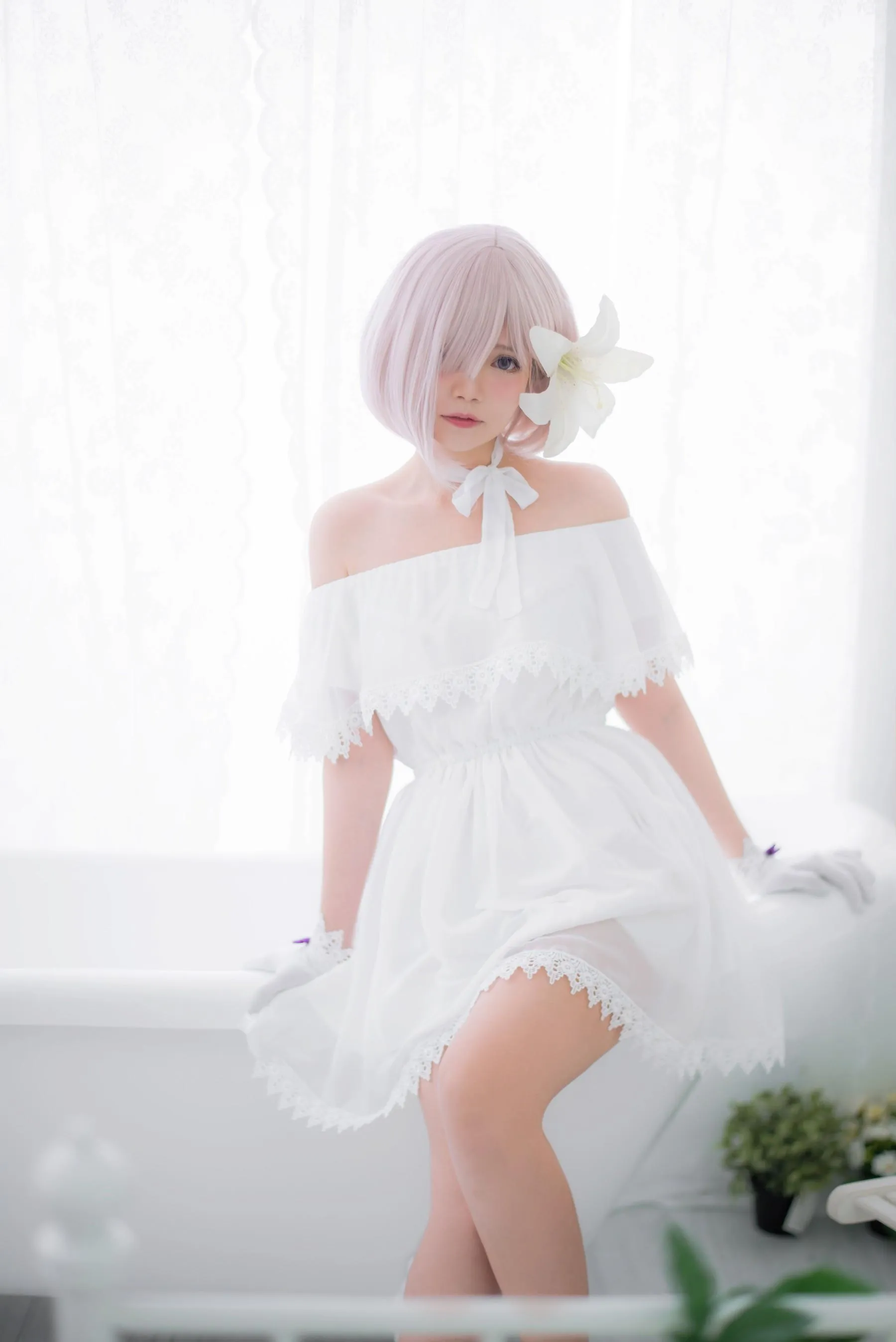 Miu只 – NO.05 Mashu White Dress [27P]插图1